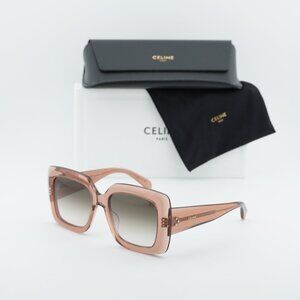 Celine CL40263I 74F Square Sunglasses - Pink/Brown